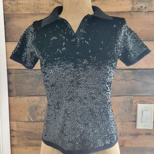 Lauren Ralph Lauren Woolen Sequin Sweater Black S